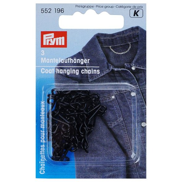 Prym Mantelaufhänger Kette (schwarz/ 3 St.)